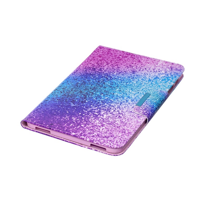Patterned Leather Wallet Smart Case Shell with Stand for Samsung Galaxy Tab A 10.1 (2016) - Colorful Glitter Pattern-6