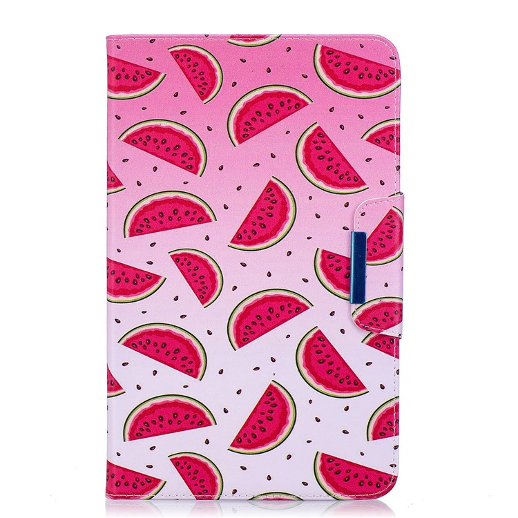 Patterned Leather Wallet Smart Case Accessory for Samsung Galaxy Tab A 10.1 (2016) - Watermelon Slices-1