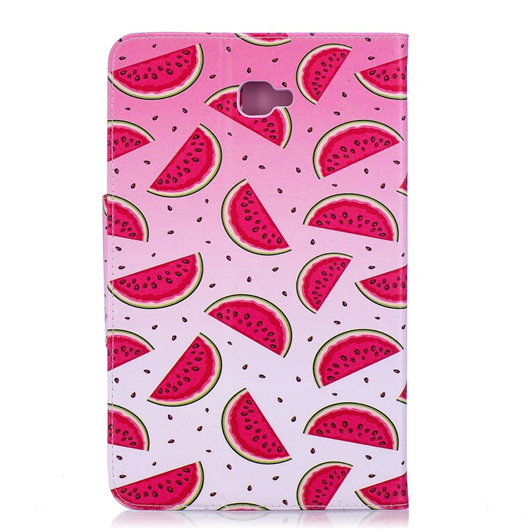 Patterned Leather Wallet Smart Case Accessory for Samsung Galaxy Tab A 10.1 (2016) - Watermelon Slices-2