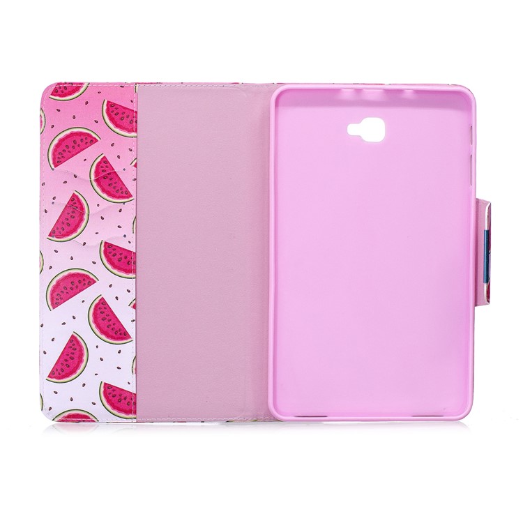 Patterned Leather Wallet Smart Case Accessory for Samsung Galaxy Tab A 10.1 (2016) - Watermelon Slices-3