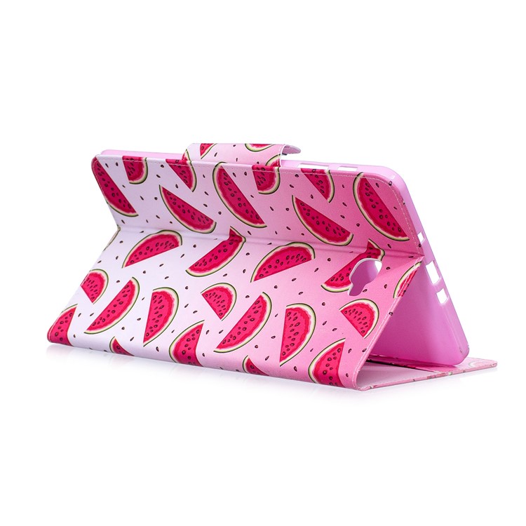Patterned Leather Wallet Smart Case Accessory for Samsung Galaxy Tab A 10.1 (2016) - Watermelon Slices-4