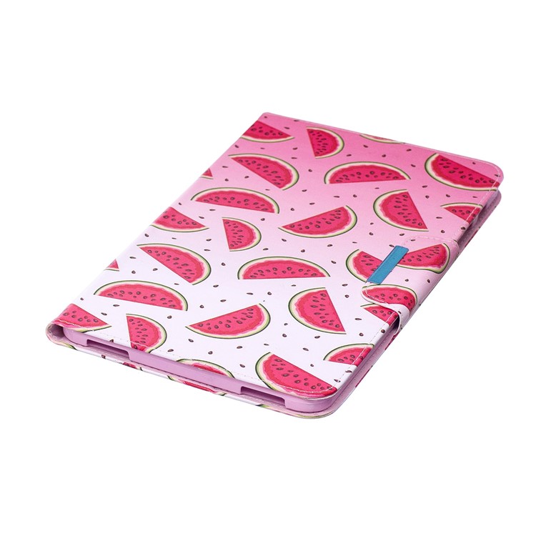 Patterned Leather Wallet Smart Case Accessory for Samsung Galaxy Tab A 10.1 (2016) - Watermelon Slices-6