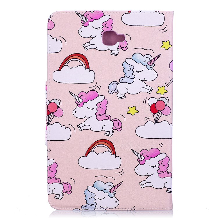 Patterned Leather Smart Cover Case for Samsung Galaxy Tab A 10.1 (2016) - Unicorns and Cloud-2