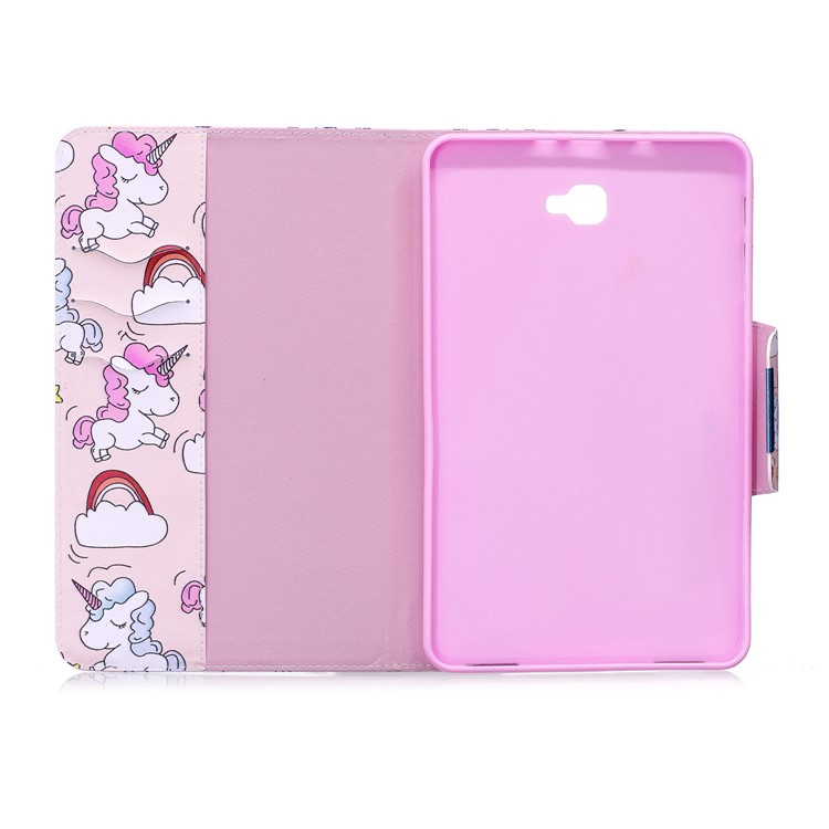 Patterned Leather Smart Cover Case for Samsung Galaxy Tab A 10.1 (2016) - Unicorns and Cloud-3