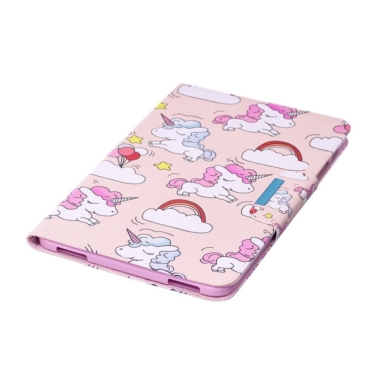 Patterned Leather Smart Cover Case for Samsung Galaxy Tab A 10.1 (2016) - Unicorns and Cloud-6
