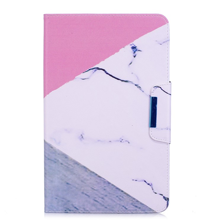 Patterned Leather Protection Smart Cover Shell for Samsung Galaxy Tab A 10.1 (2016) - Triangle and Marble Grain-1