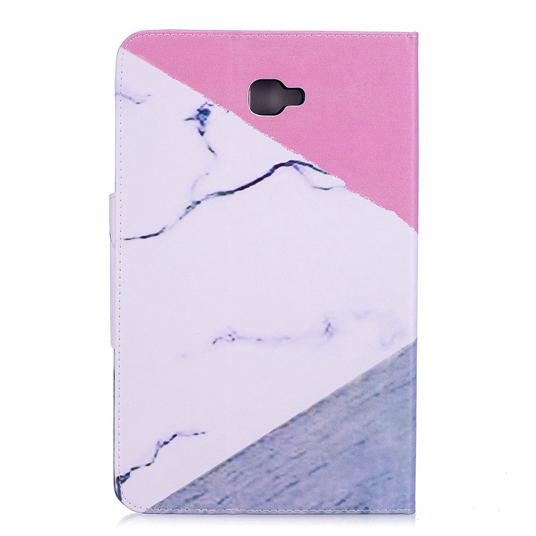 Patterned Leather Protection Smart Cover Shell for Samsung Galaxy Tab A 10.1 (2016) - Triangle and Marble Grain-2