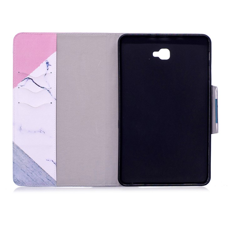 Patterned Leather Protection Smart Cover Shell for Samsung Galaxy Tab A 10.1 (2016) - Triangle and Marble Grain-3