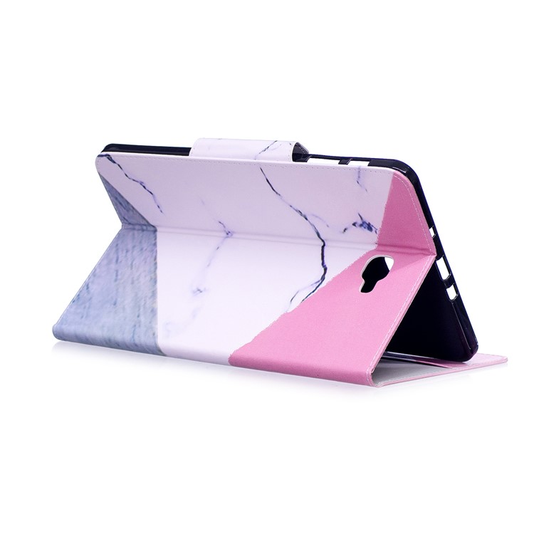 Patterned Leather Protection Smart Cover Shell for Samsung Galaxy Tab A 10.1 (2016) - Triangle and Marble Grain-4