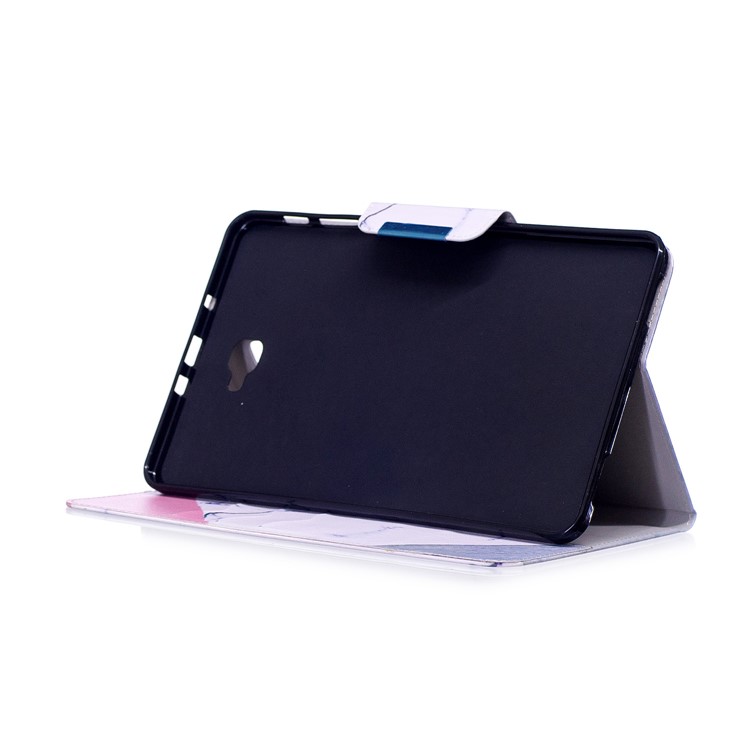 Patterned Leather Protection Smart Cover Shell for Samsung Galaxy Tab A 10.1 (2016) - Triangle and Marble Grain-5