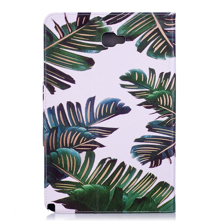 Patterned Leather Stand Smart Tablet Cover for Samsung Galaxy Tab A 10.1 (2016) with S Pen P580 P585 - Banana Leaves-3