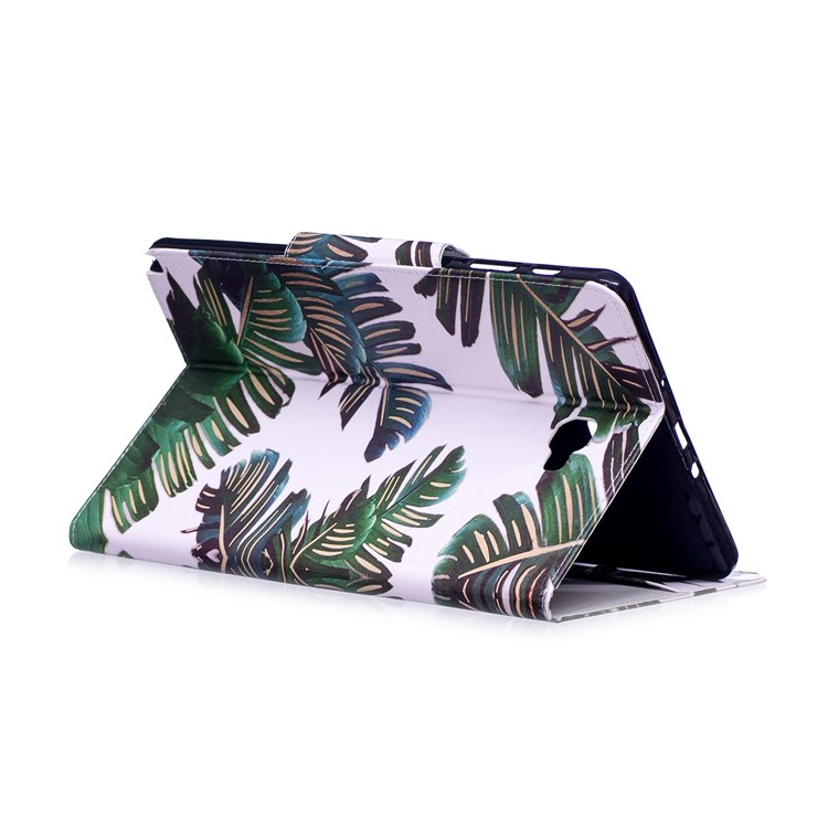 Patterned Leather Stand Smart Tablet Cover for Samsung Galaxy Tab A 10.1 (2016) with S Pen P580 P585 - Banana Leaves-5