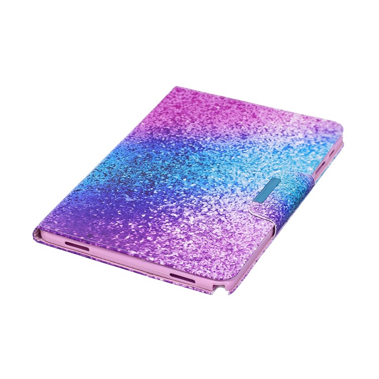 Patterned Leather Wallet Smart Protective Case for Samsung Galaxy Tab A 10.1 (2016) with S Pen P580 P585 - Colorful Glitter Pattern-2
