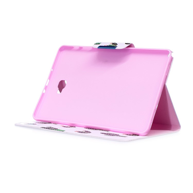 Patterned Leather Smart Stand Flip Cover for Samsung Galaxy Tab A 10.1 (2016) with S Pen P580 P585 - Cartoon Cactus-5