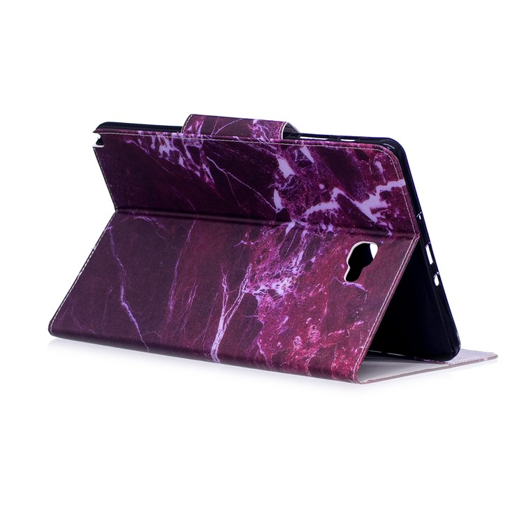 Patterned Leather Smart Stand Flip Casing for Samsung Galaxy Tab A 10.1 (2016) with S Pen P580 P585 - Marble Grain-4