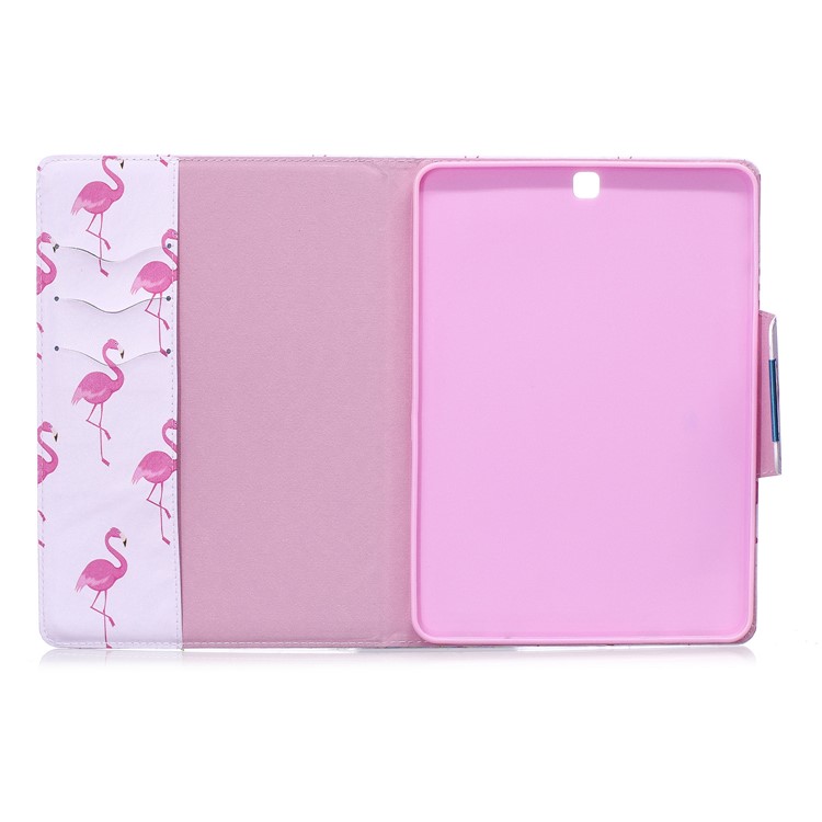 Patterned Leather Stand Smart Tablet Cover for Samsung Galaxy Tab S2 9.7 T810 T815 - Flamingos-4