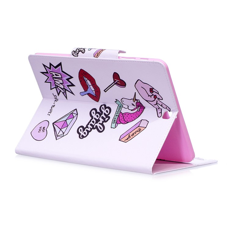 Patterned Leather Stand Smart Tablet Casing for Samsung Galaxy Tab S2 9.7 T810 T815 - Girl Gang Elements-4
