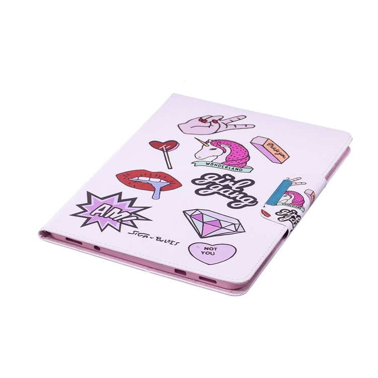 Patterned Leather Stand Smart Tablet Casing for Samsung Galaxy Tab S2 9.7 T810 T815 - Girl Gang Elements-6
