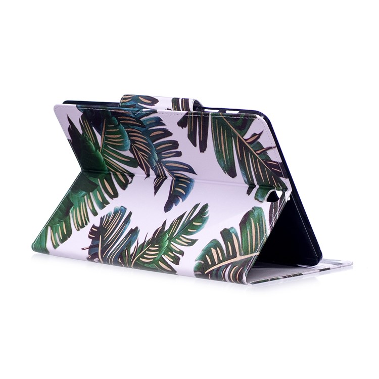 Patterned Leather Stand Smart Tablet Shell for Samsung Galaxy Tab S2 9.7 T810 T815 - Banana Leaves-4