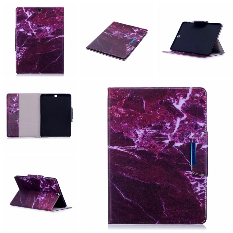 Patterned Leather Stand Smart Casing Cover for Samsung Galaxy Tab S2 9.7 T810 T815 - Marble Grain-7