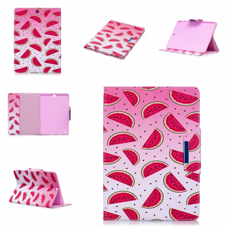 Patterned Leather Stand Wallet Smart Shell for Samsung Galaxy Tab S2 9.7 T810 T815 - Watermelon Slices-7