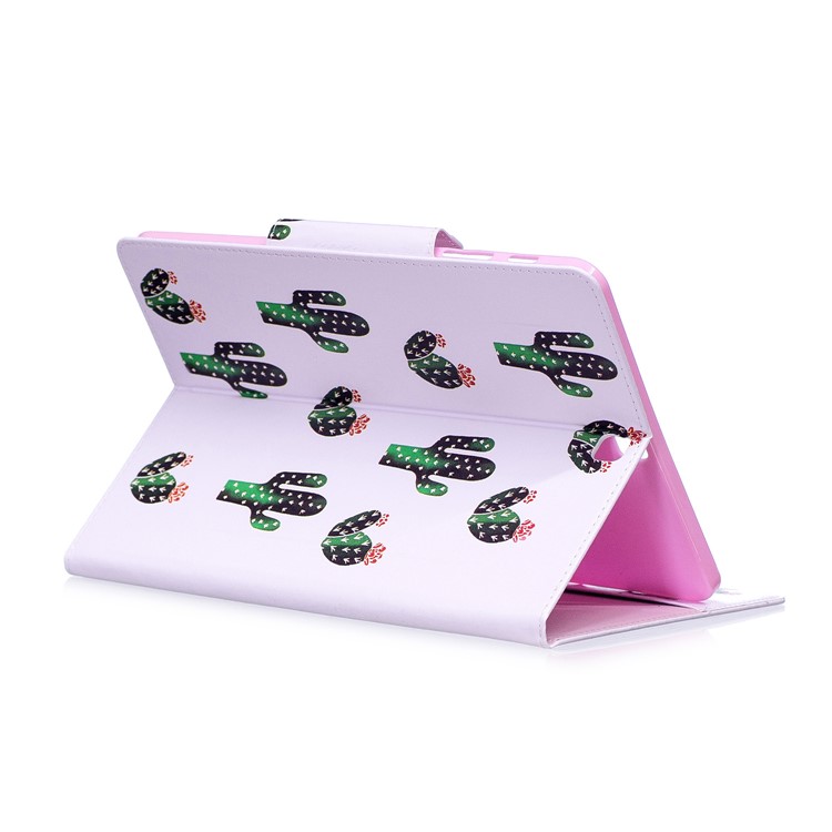 Patterned Leather Stand Wallet Smart Cover for Samsung Galaxy Tab S2 9.7 T810 T815 - Cartoon Cactus-4