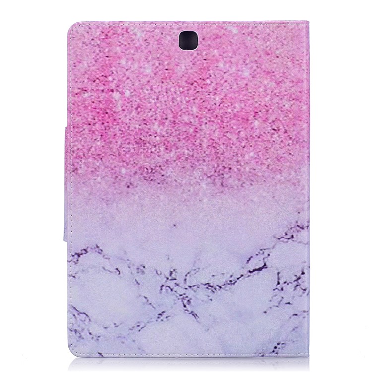 Patterned Leather Stand Wallet Smart Case for Samsung Galaxy Tab S2 9.7 T810 T815 - Marble Grain and Glitter Pattern-2