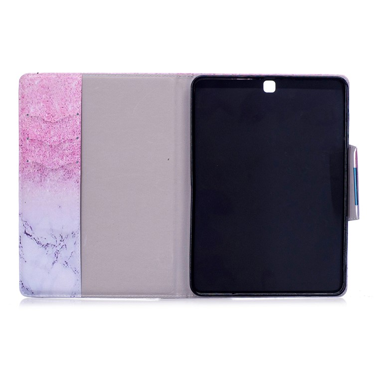 Patterned Leather Stand Wallet Smart Case for Samsung Galaxy Tab S2 9.7 T810 T815 - Marble Grain and Glitter Pattern-3