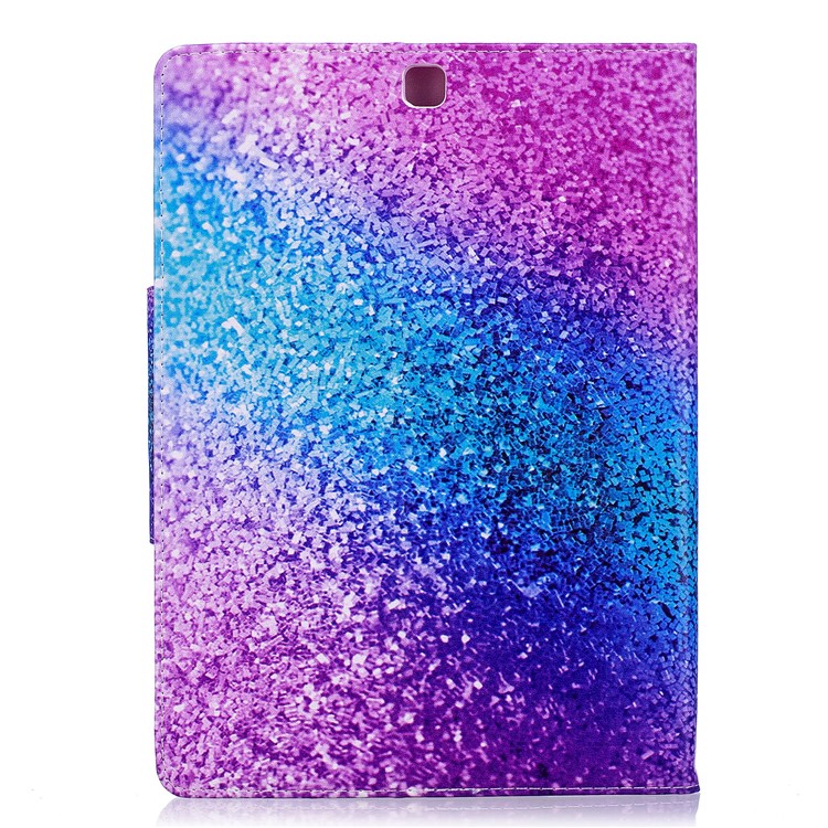 Patterned Leather Wallet Smart Protection Cover for Samsung Galaxy Tab S2 9.7 T810 T815 - Colorful Glitter Pattern-2