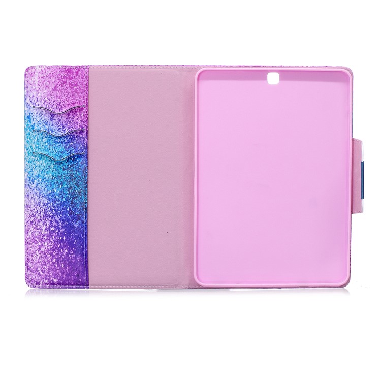 Patterned Leather Wallet Smart Protection Cover for Samsung Galaxy Tab S2 9.7 T810 T815 - Colorful Glitter Pattern-3