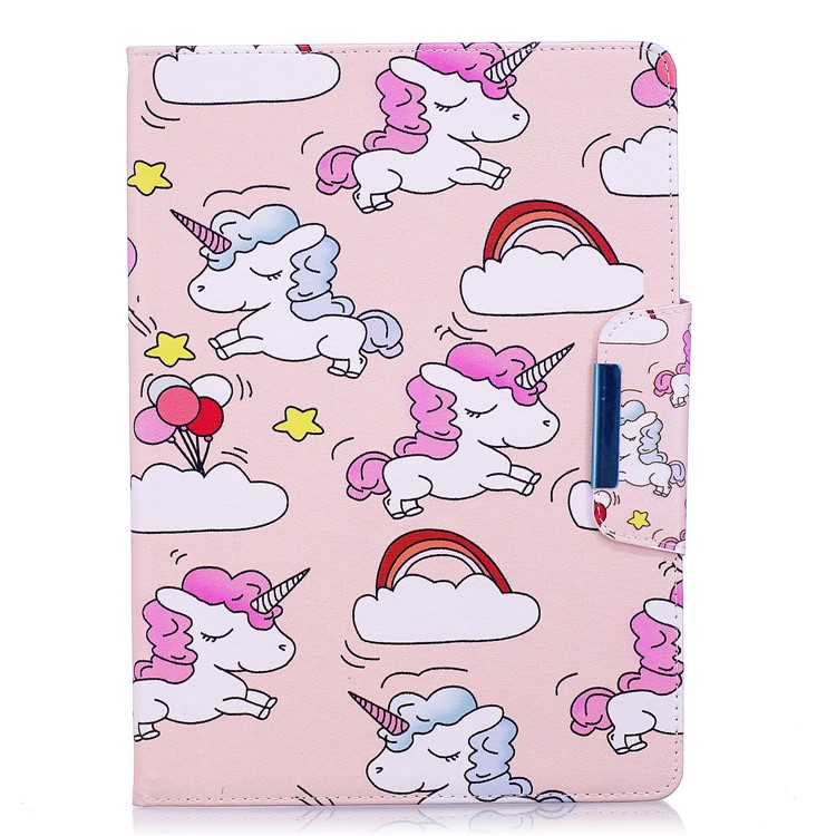 Patterned Leather Smart Stand Flip Cover for Samsung Galaxy Tab S2 9.7 T810 T815 - Unicorns and Cloud-1
