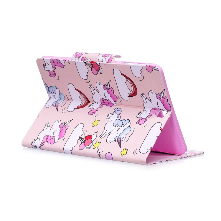 Patterned Leather Smart Stand Flip Cover for Samsung Galaxy Tab S2 9.7 T810 T815 - Unicorns and Cloud-4