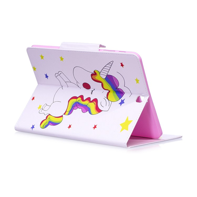 Patterned Leather Stand Smart Case Wallet for Samsung Galaxy Tab S2 9.7 T810 T815 - Shy Unicorn-4