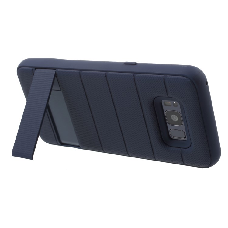 Cool Armor PC + TPU Combo Casing with Invisible Kickstand for Samsung Galaxy S8+ SM-G955 - Blue-5