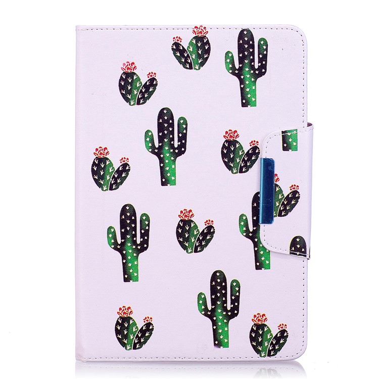 Patterned Leather Wallet Stand Smart Tablet Case for Samsung Galaxy Tab S2 8.0 T710 T715 - Cartoon Cactus-2