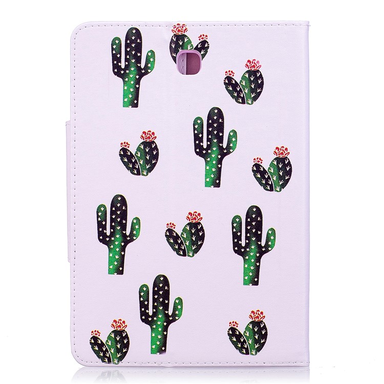 Patterned Leather Wallet Stand Smart Tablet Case for Samsung Galaxy Tab S2 8.0 T710 T715 - Cartoon Cactus-3