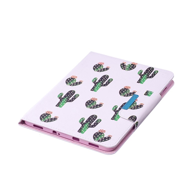 Patterned Leather Wallet Stand Smart Tablet Case for Samsung Galaxy Tab S2 8.0 T710 T715 - Cartoon Cactus-7