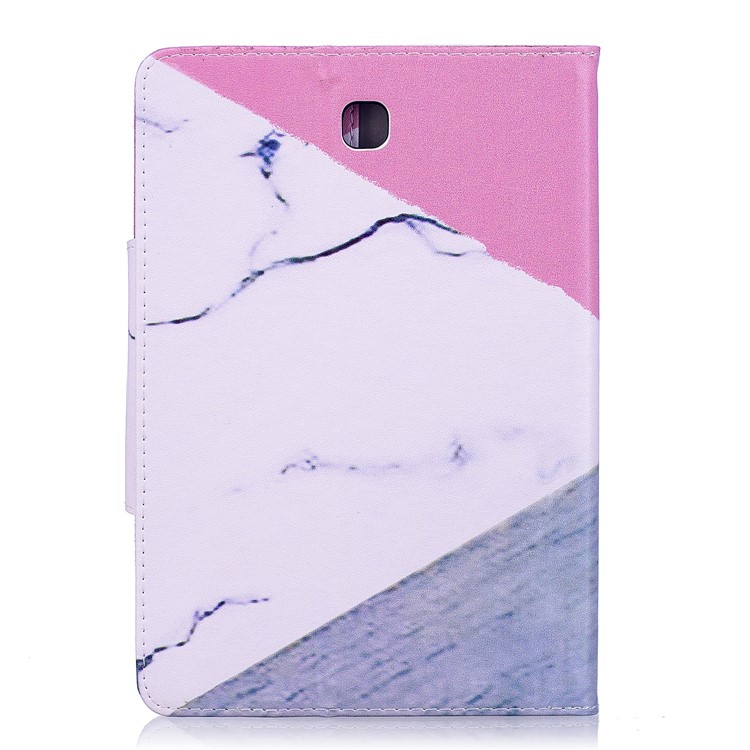 Patterned Leather Wallet Stand Smart Tablet Cover for Samsung Galaxy Tab S2 8.0 T710 T715 - Triangle and Marble Grain-2