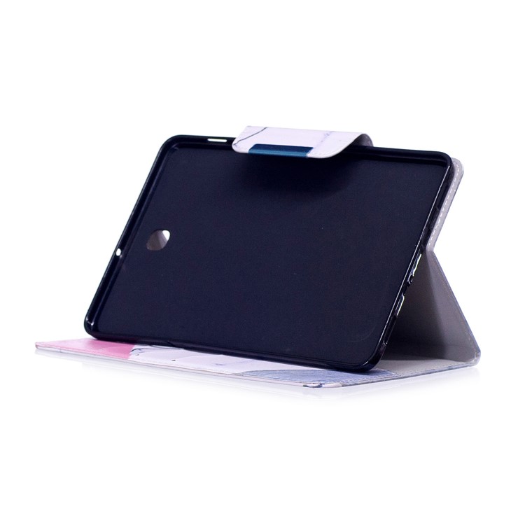 Patterned Leather Wallet Stand Smart Tablet Cover for Samsung Galaxy Tab S2 8.0 T710 T715 - Triangle and Marble Grain-5