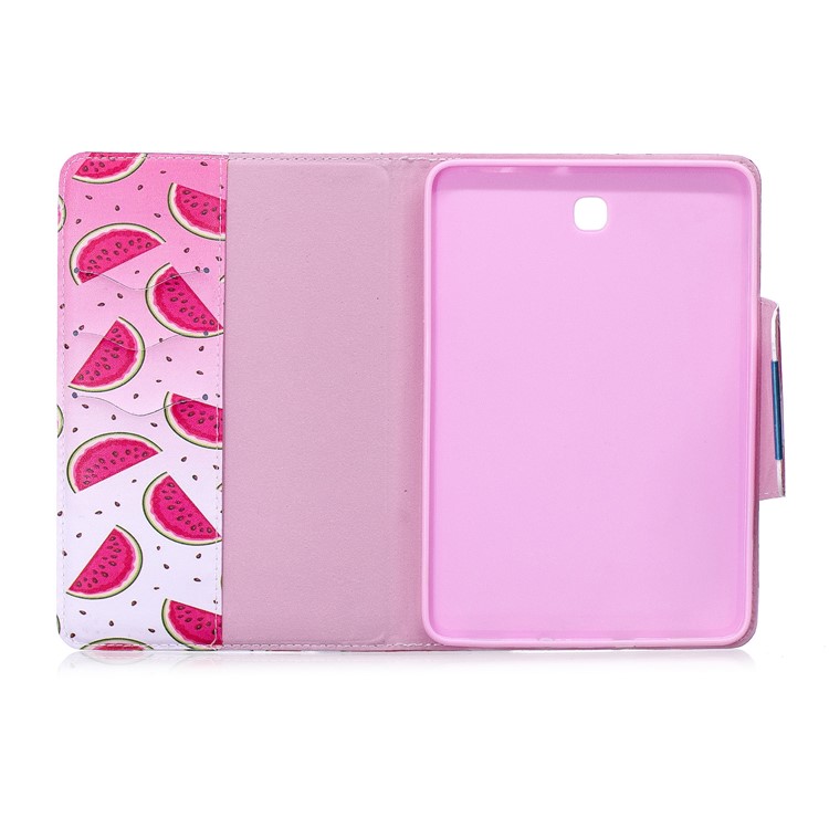 Patterned Leather Wallet Stand Smart Tablet Shell for Samsung Galaxy Tab S2 8.0 T710 T715 - Watermelon Slices-3