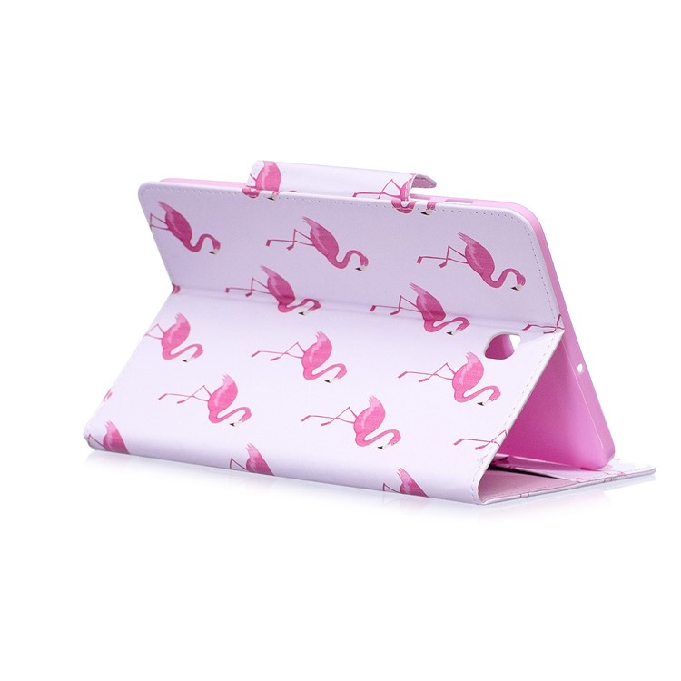 Patterned PU Leather Wallet Smart Case with Stand for Samsung Galaxy Tab S2 8.0 T710 T715 - Flamingos-4