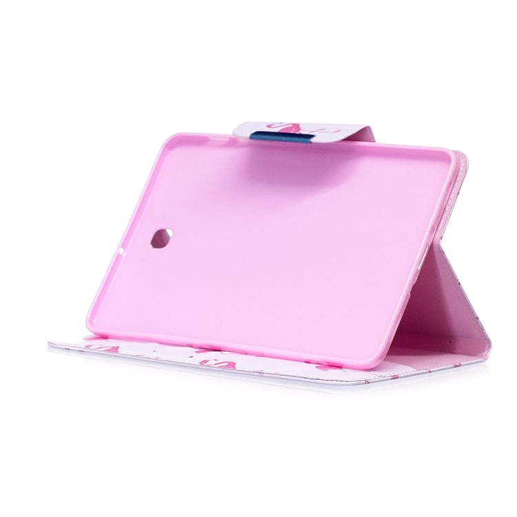 Patterned PU Leather Wallet Smart Case with Stand for Samsung Galaxy Tab S2 8.0 T710 T715 - Flamingos-5