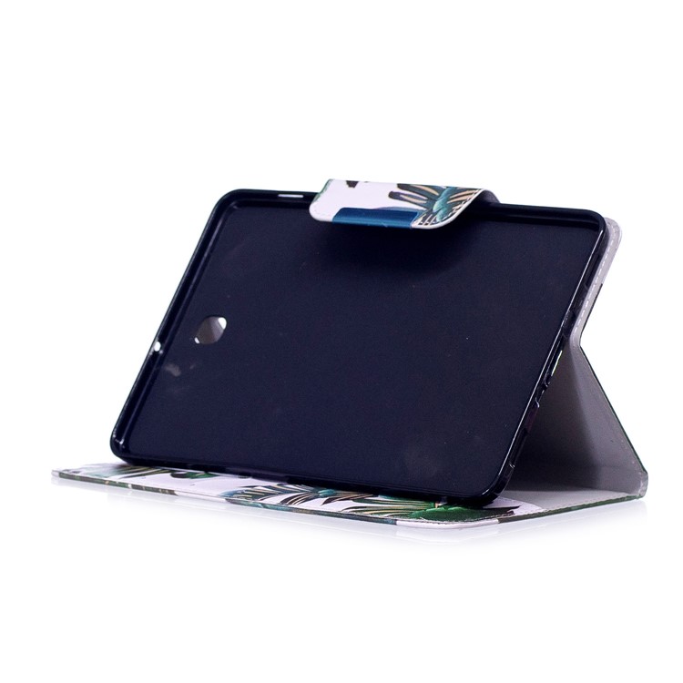 Patterned PU Leather Wallet Smart Shell with Stand for Samsung Galaxy Tab S2 8.0 T710 T715 - Banana Leaves-5