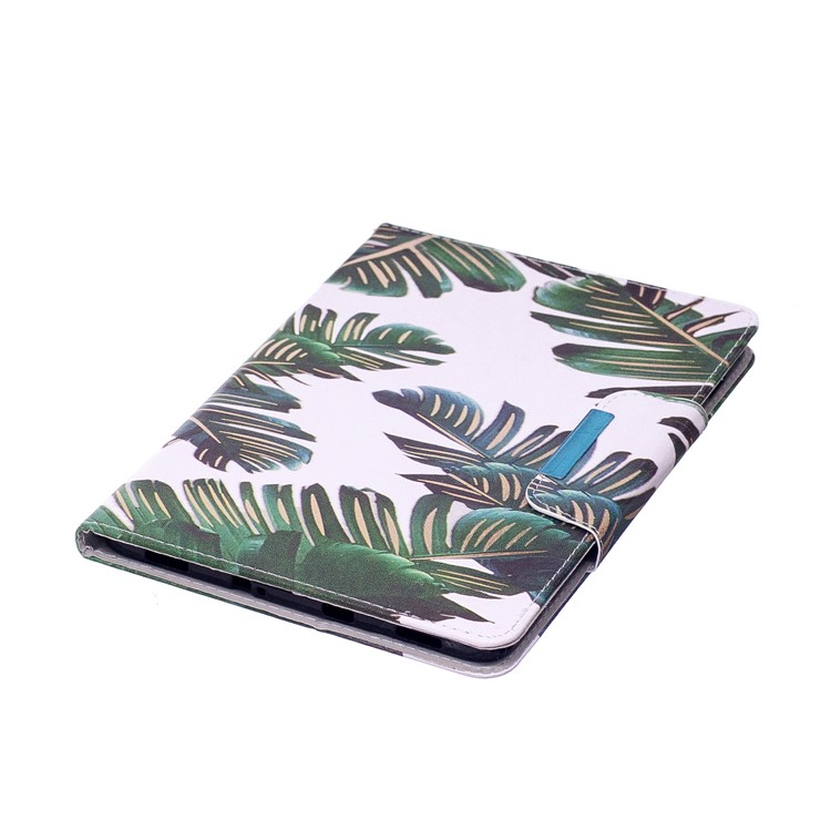 Patterned PU Leather Wallet Smart Shell with Stand for Samsung Galaxy Tab S2 8.0 T710 T715 - Banana Leaves-6