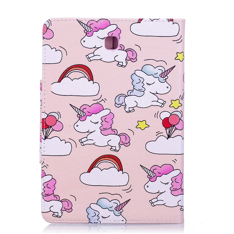 Pattern Printing Leather Protection Smart Case for Samsung Galaxy Tab S2 8.0 T710 T715 - Unicorns and Cloud-2