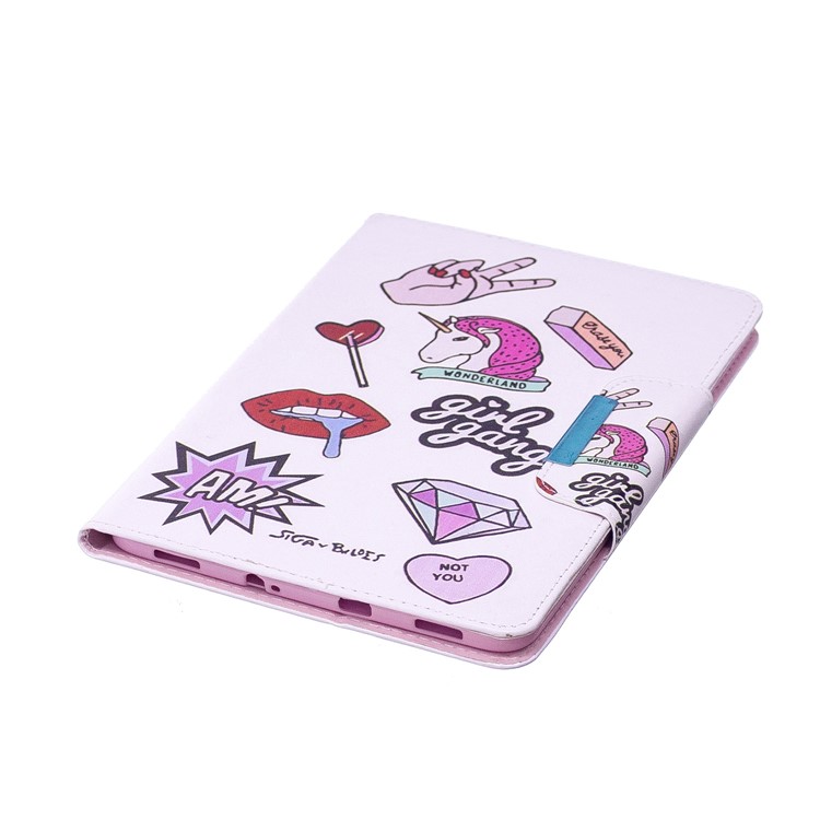 Patterned Leather Wallet Stand Smart Cover Case for Samsung Galaxy Tab S2 8.0 T710 T715 - Girl Gang Elements-6
