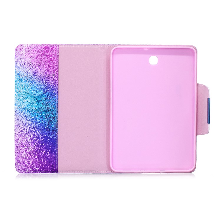 Pattern Printing PU Leather Protection Smart Case Accessory for Samsung Galaxy Tab S2 8.0 T710 T715 - Colorful Glitter Pattern-3