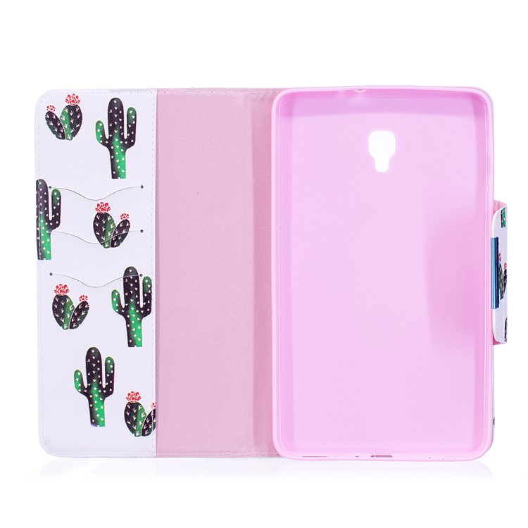 Pattern Printing PU Leather Wallet Stand Smart Case for Samsung Galaxy Tab A 8.0 (2017) - Cartoon Cactus-3