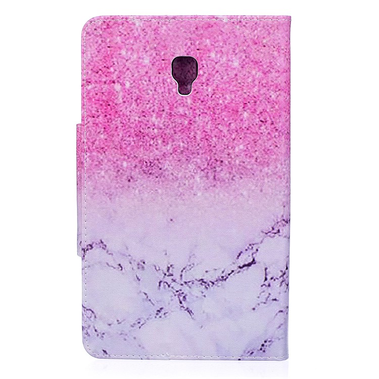 Patterned Leather Wallet Stand Smart Cover for Samsung Galaxy Tab A 8.0 (2017) - Marble Grain and Glitter Pattern-2