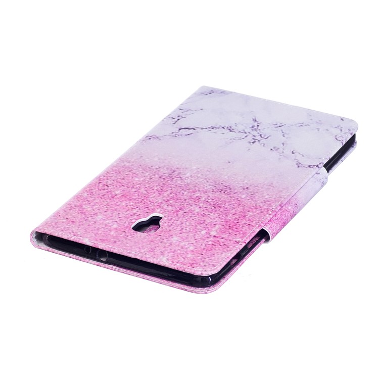 Patterned Leather Wallet Stand Smart Cover for Samsung Galaxy Tab A 8.0 (2017) - Marble Grain and Glitter Pattern-6